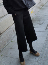 Thickening Woolen Wide Leg Ninth Pants